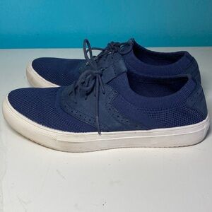 Mark Nason Womens Size 7 / 37 Brentwood Oxford Lace Shoes Navy Blue Suede & Knit